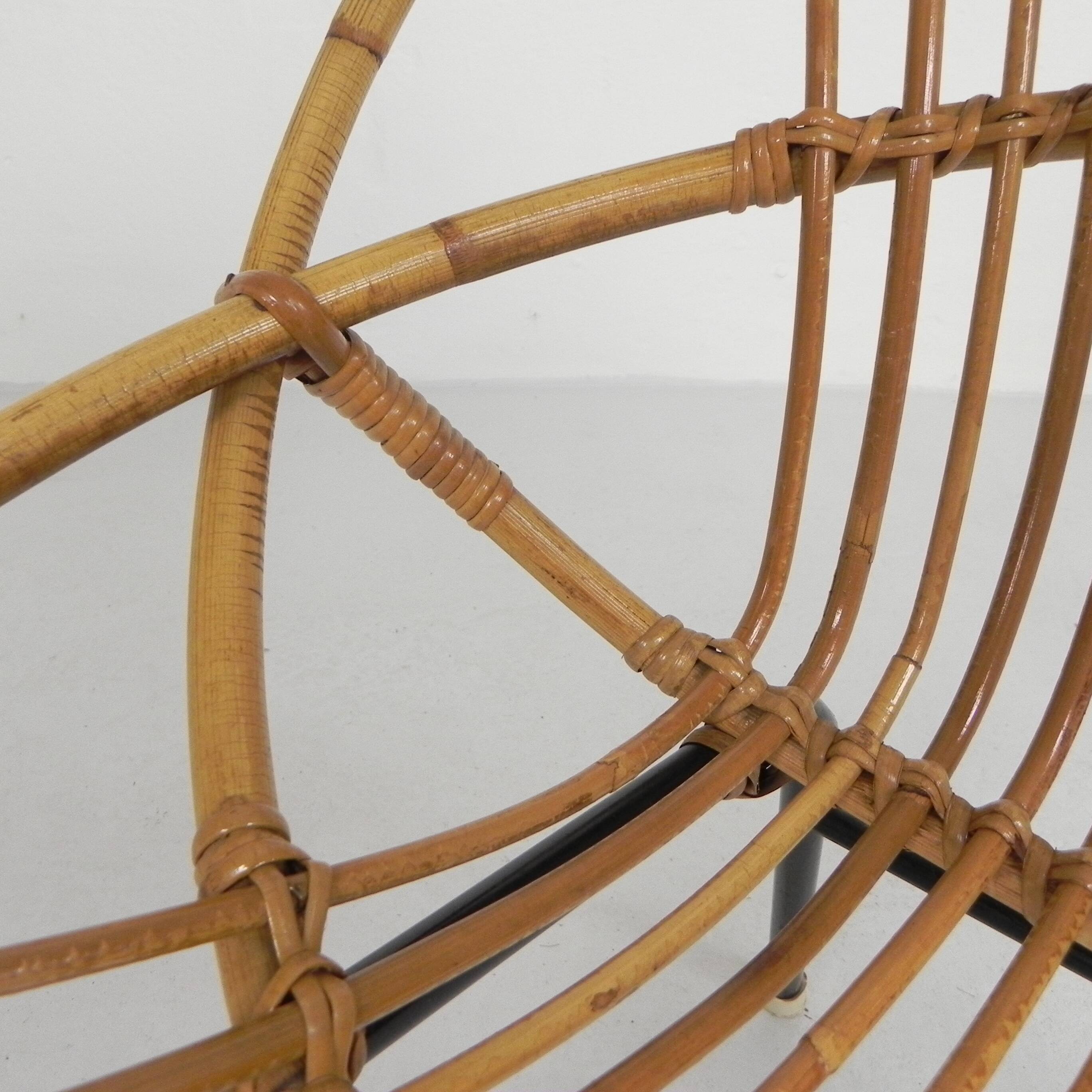 Vintage Rohe Noordwolde bamboo chair, 1960s