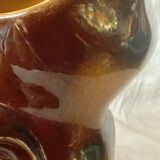 Pichet a eau en faience barbotine le chat a la cravate