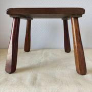 Wooden stool in Scandinavian style, handcrafted, circa 1960.