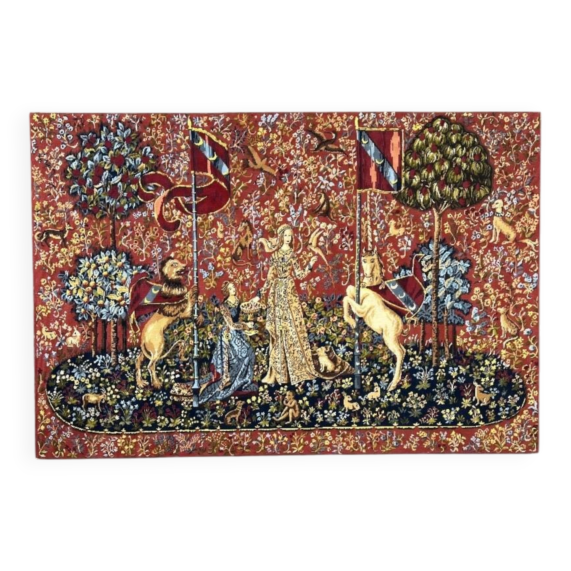 Large wall tapestry, "The Lady and the Unicorn"