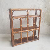 Rattan wall shelf