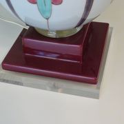 Ceramic lamp stand with floral pattern of Art Nouveau inspiration, 1960-1970