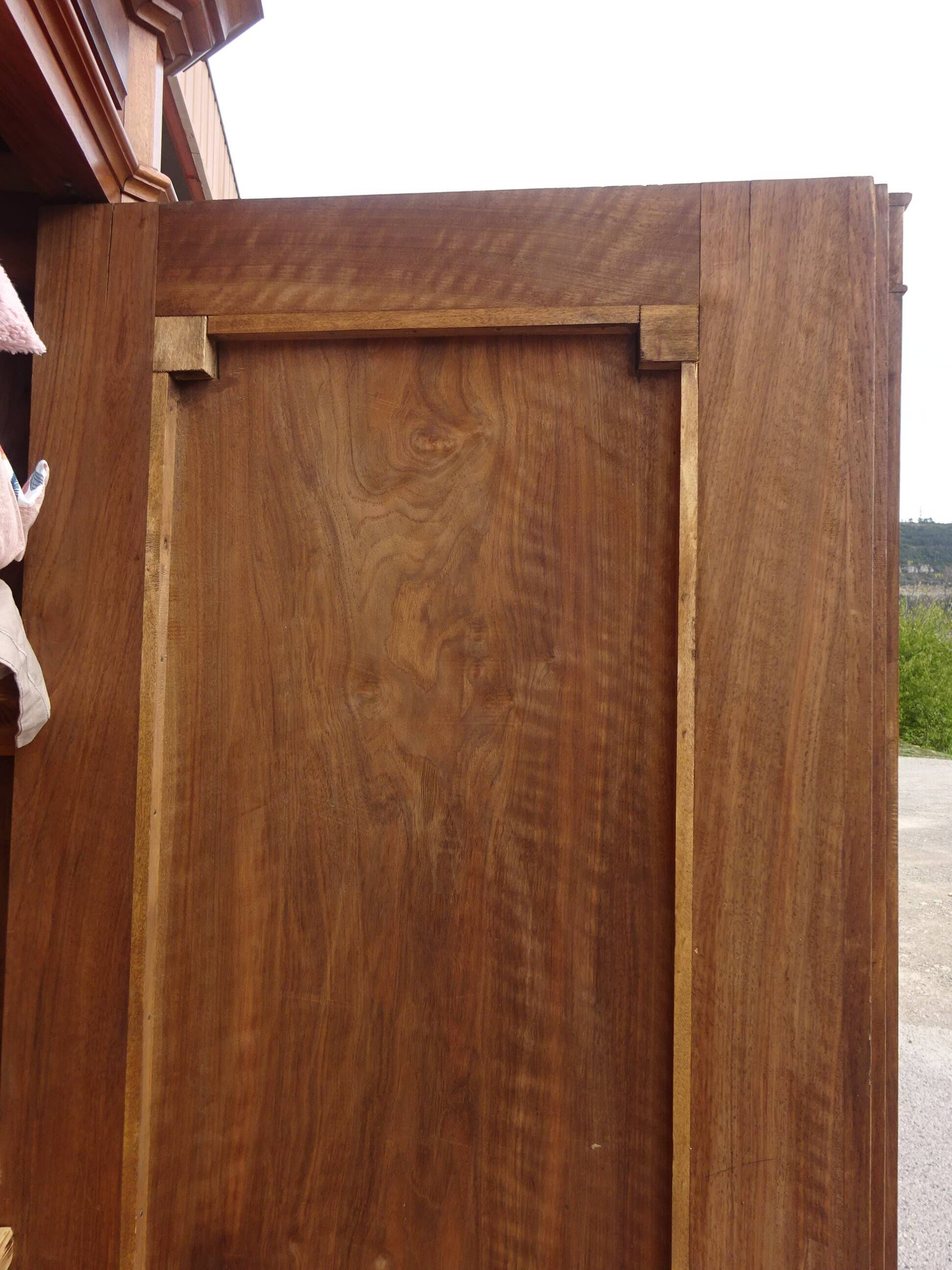 Large antique wardrobe in solid walnut