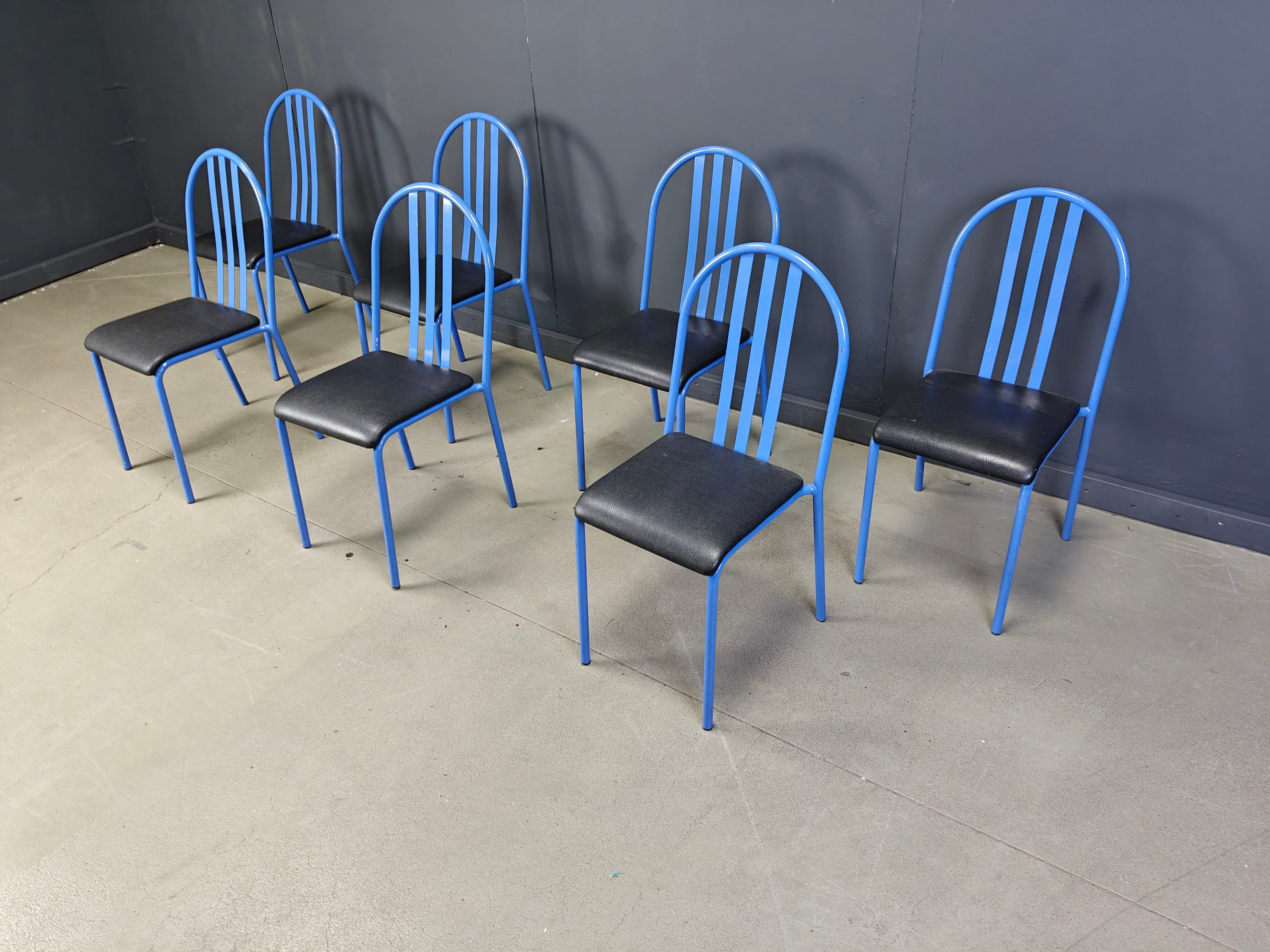 Ensemble de chaises Nr 222 par Robert Mallet-Stevens, années 1980, ensemble de 7.