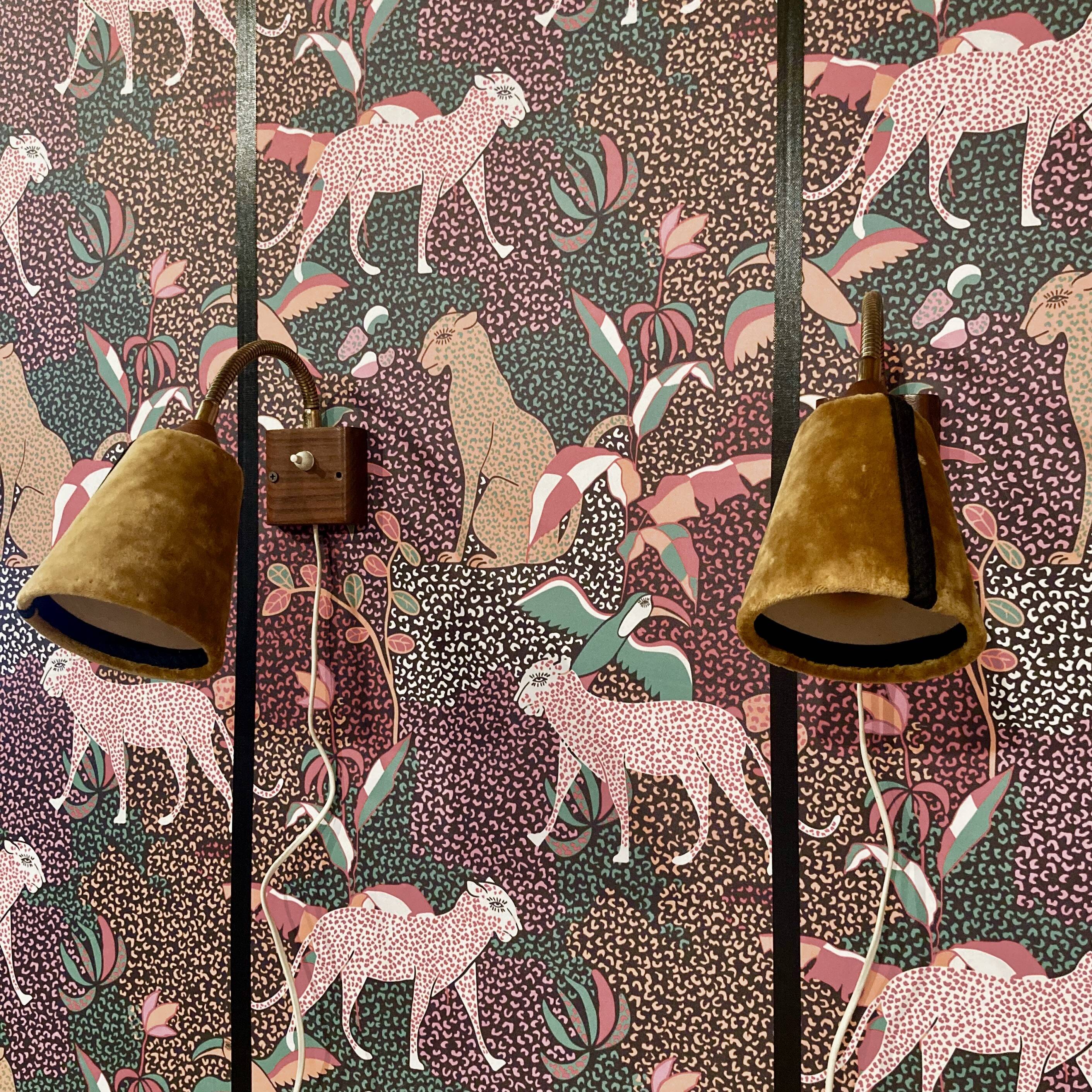 Pair of modular wall lights, Scandinavian design, 1950s.