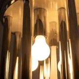 Murano glass and chrome metal chandelier. 1970s.
