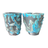 Pot à lait et tasse céramique Cyclope Émaux des Glaciers Charles Cart
