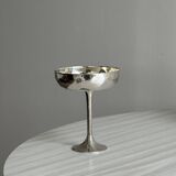 6 shiny metal footed bowls