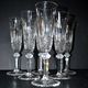 Saint-Louis set of 6 Tommy cut crystal champagne flutes signed H18.5