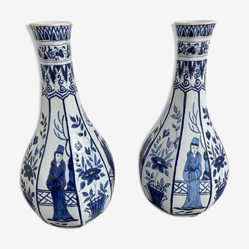 Paire de vases Delft, vase à décor japonisant, Pays-Bas