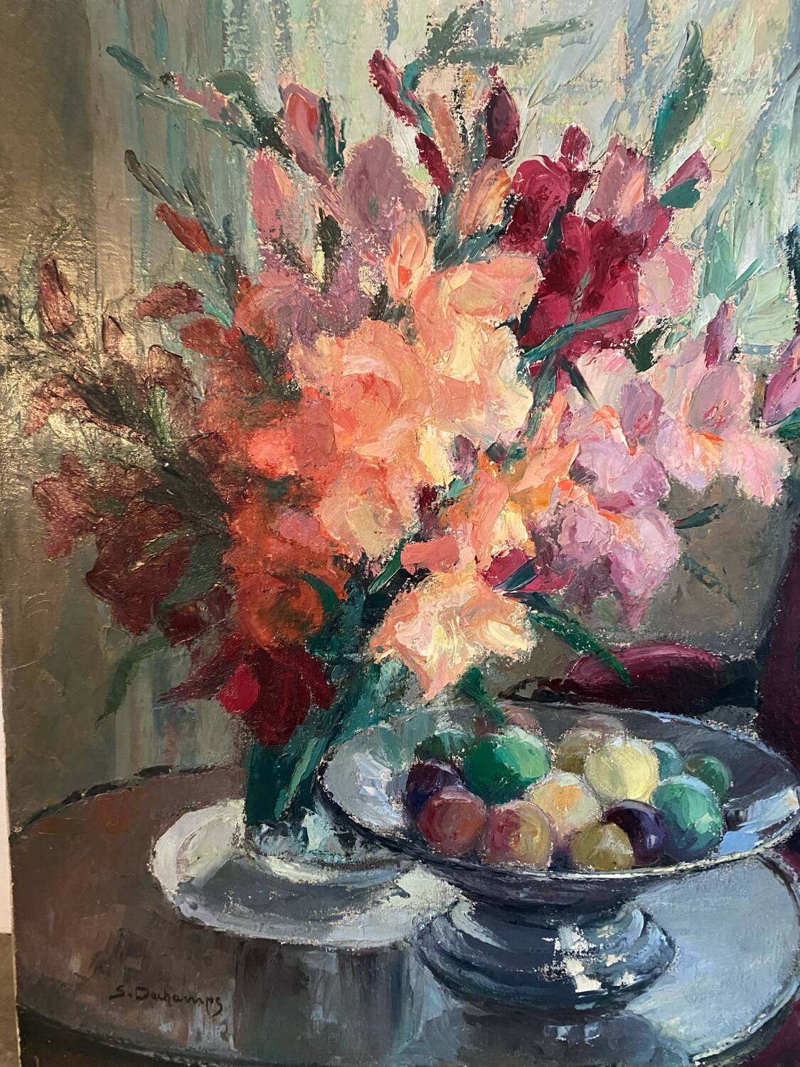 Bouquet of flowers signed Dechamps