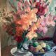 Bouquet of flowers signed Dechamps