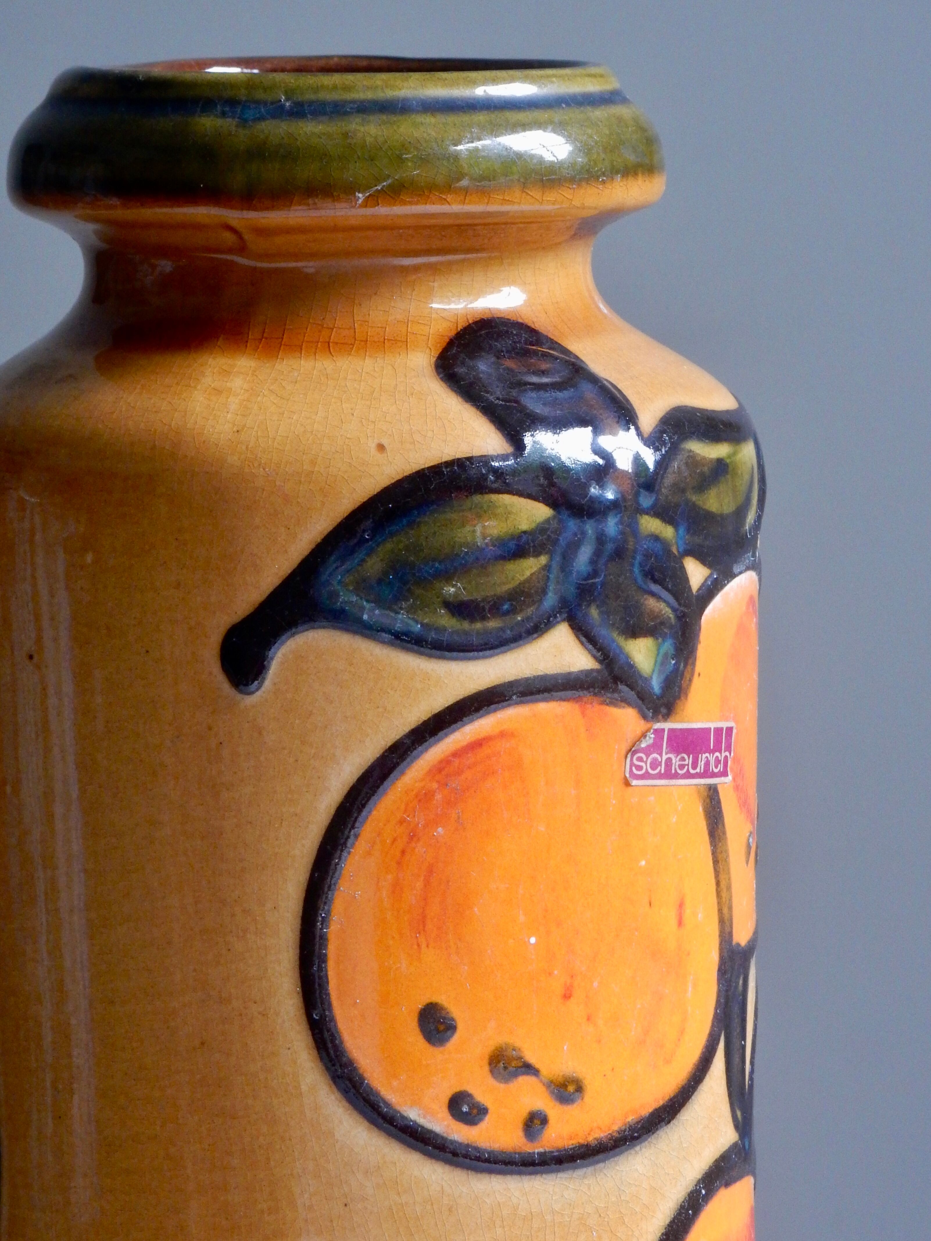 Xl 30 cm / 11,81 in scheurich german ceramic vase of the 60s