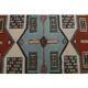1960's Vintage Turkish Milas Handmade Wool Cotton Red Blue Area Rug 130x180