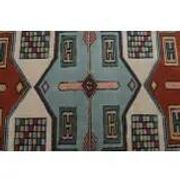 1960's Vintage Turkish Milas Handmade Wool Cotton Area Rug 130x180