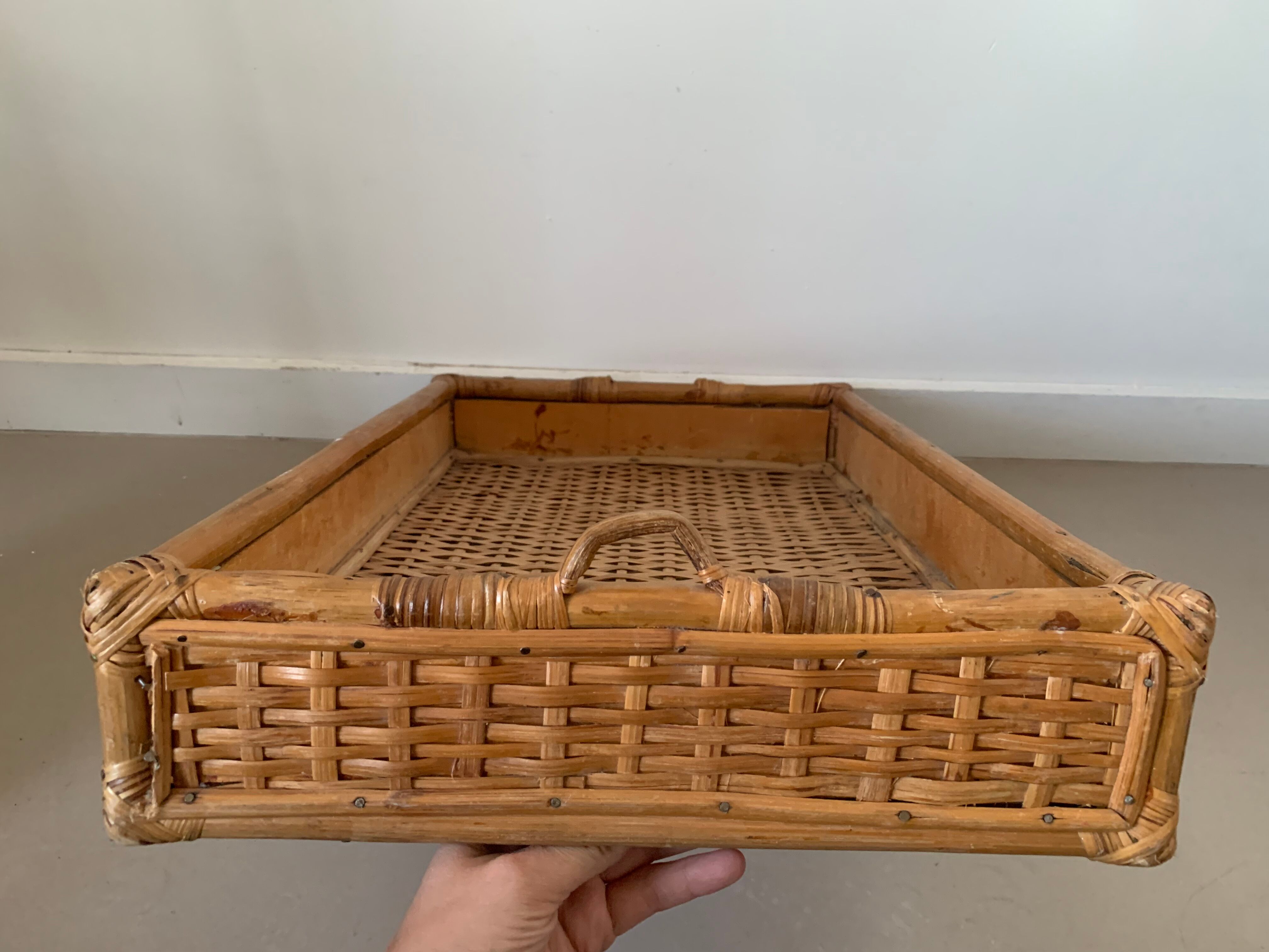 Vintage rattan basket