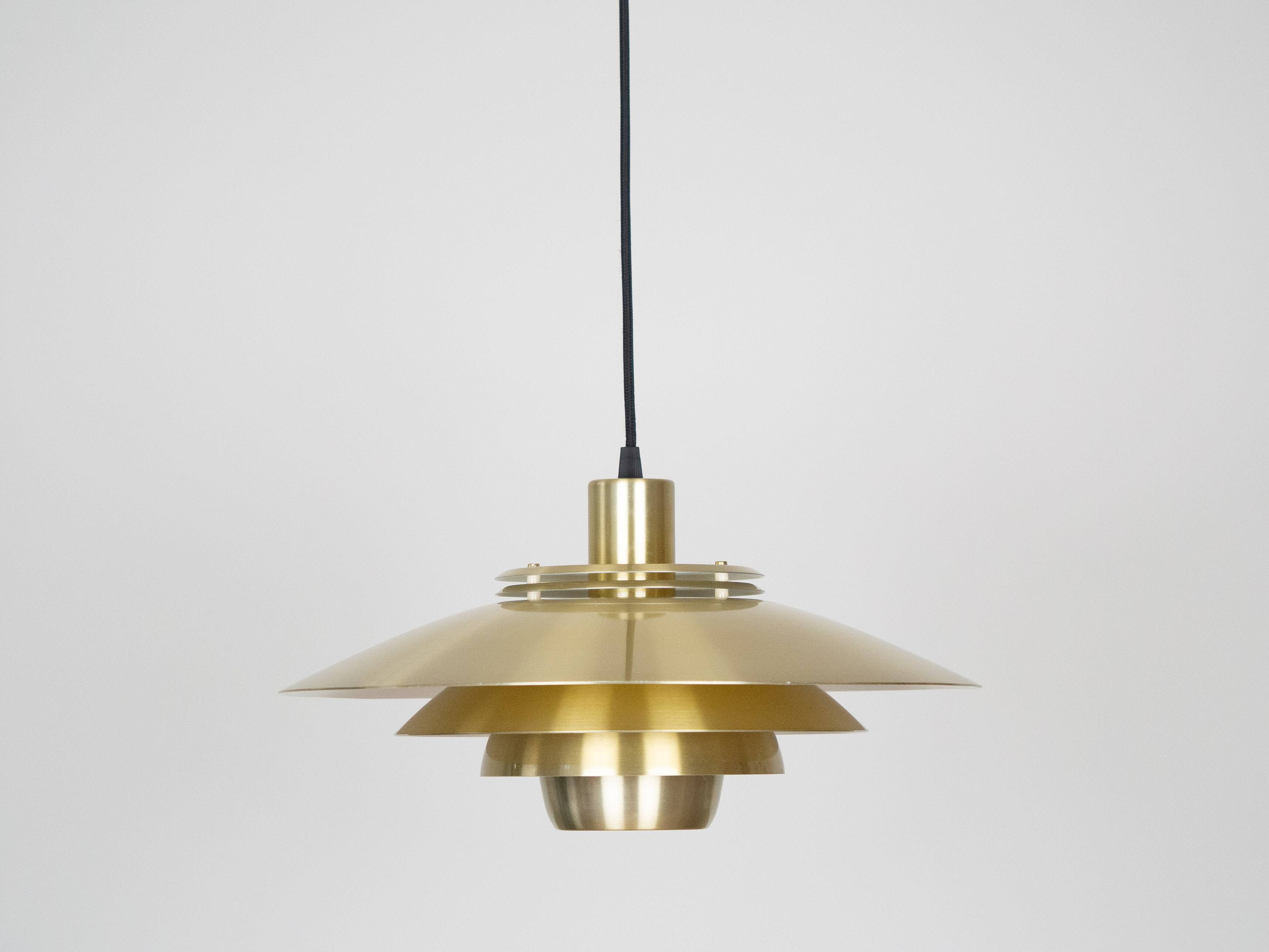 Danish vintage pendant lamp Dania by Kurt Wiborg, Jeka, 1980s