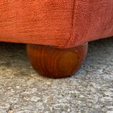 Coral velvet toad sofa