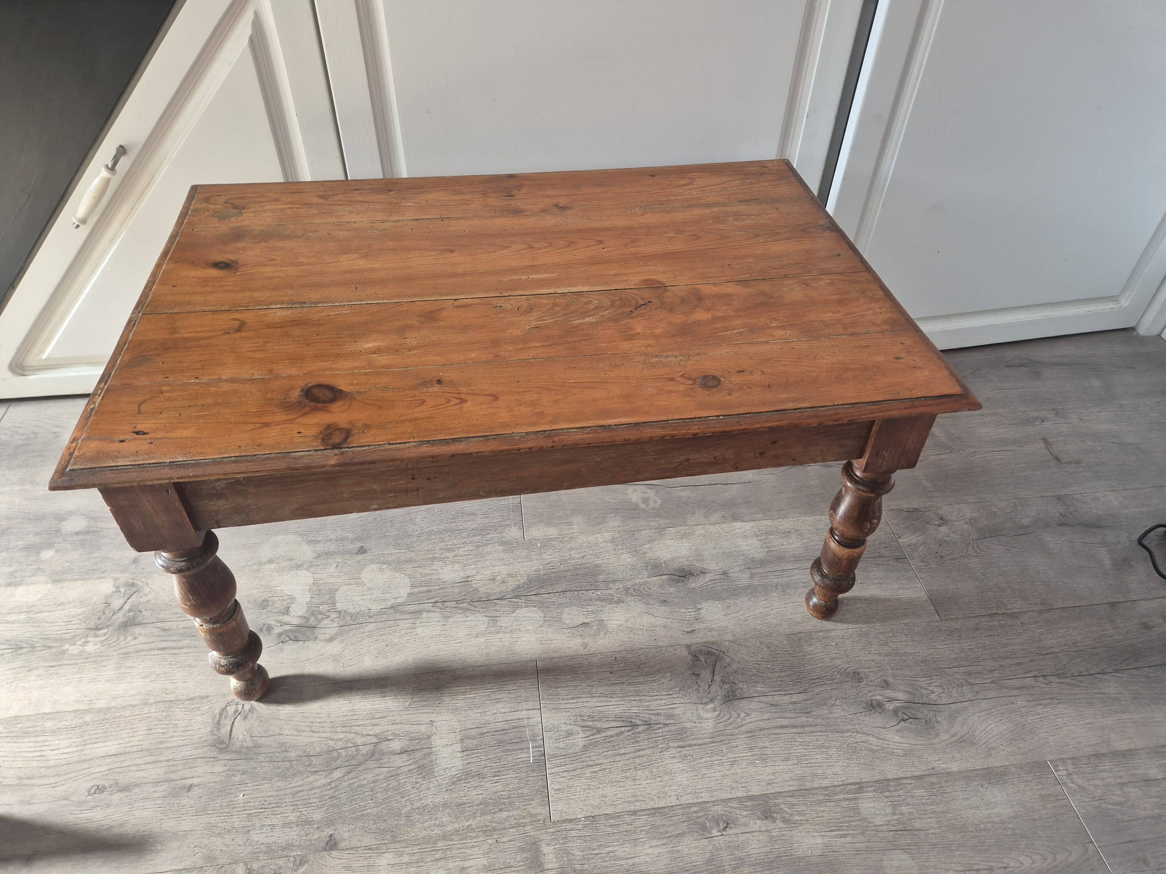 vintage wooden coffee table with a drawer