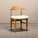 Henning Kjærnulf dining chairs set in Oak and Sheepskin, Denmark, 1960s