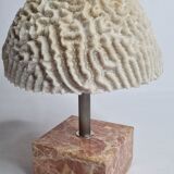 Ancient coral "brain" Diploria labyrinthiformis on base, 19 cm