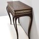 Vintage Rectangular Solid Walnut Console Table with Engraved Mirror Motif, Italy
