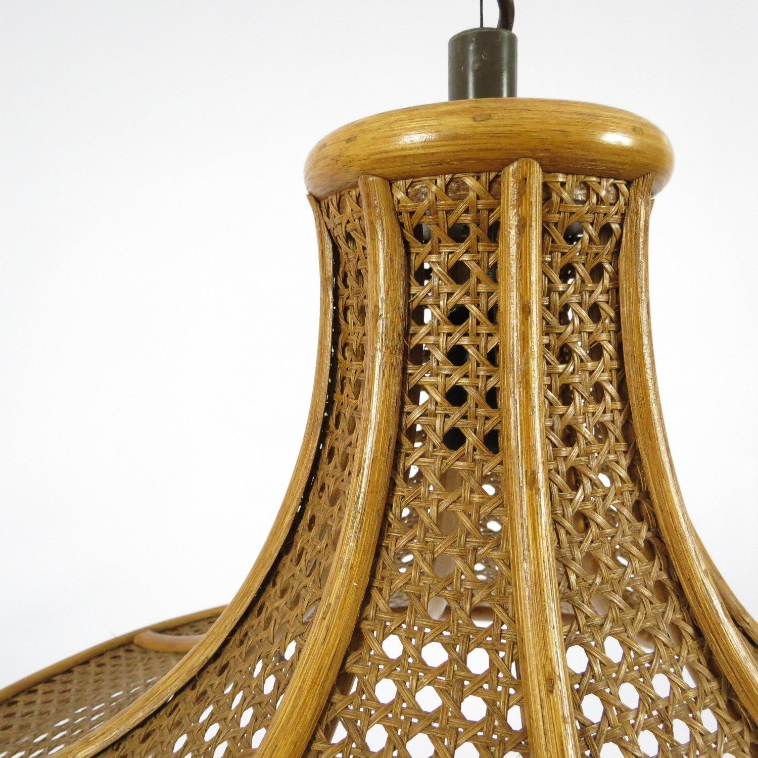 Bamboo and cane adjustable pendant, 1960s