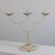 Vintage patinated lacquered metal candlestick brocante
