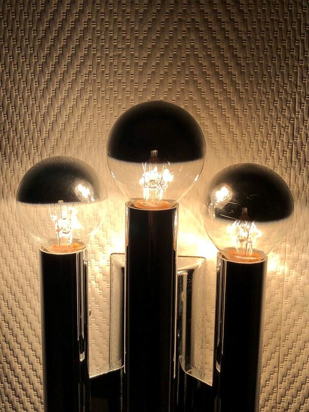 Chrome wall lamps from the 70s