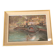 Oil on wood panel river scene Quai Rambaud Lyon Charles Lacour
