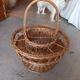 Panier osier pour verres et bouteilles vintage