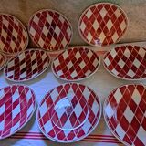 Suite of 11 plates and tureen Digoin Saarguemines