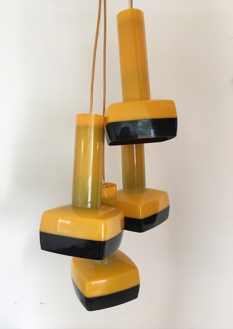 Vintage hanging lamp by Bent Karlby for A. Schroder, Kemi, 1970s