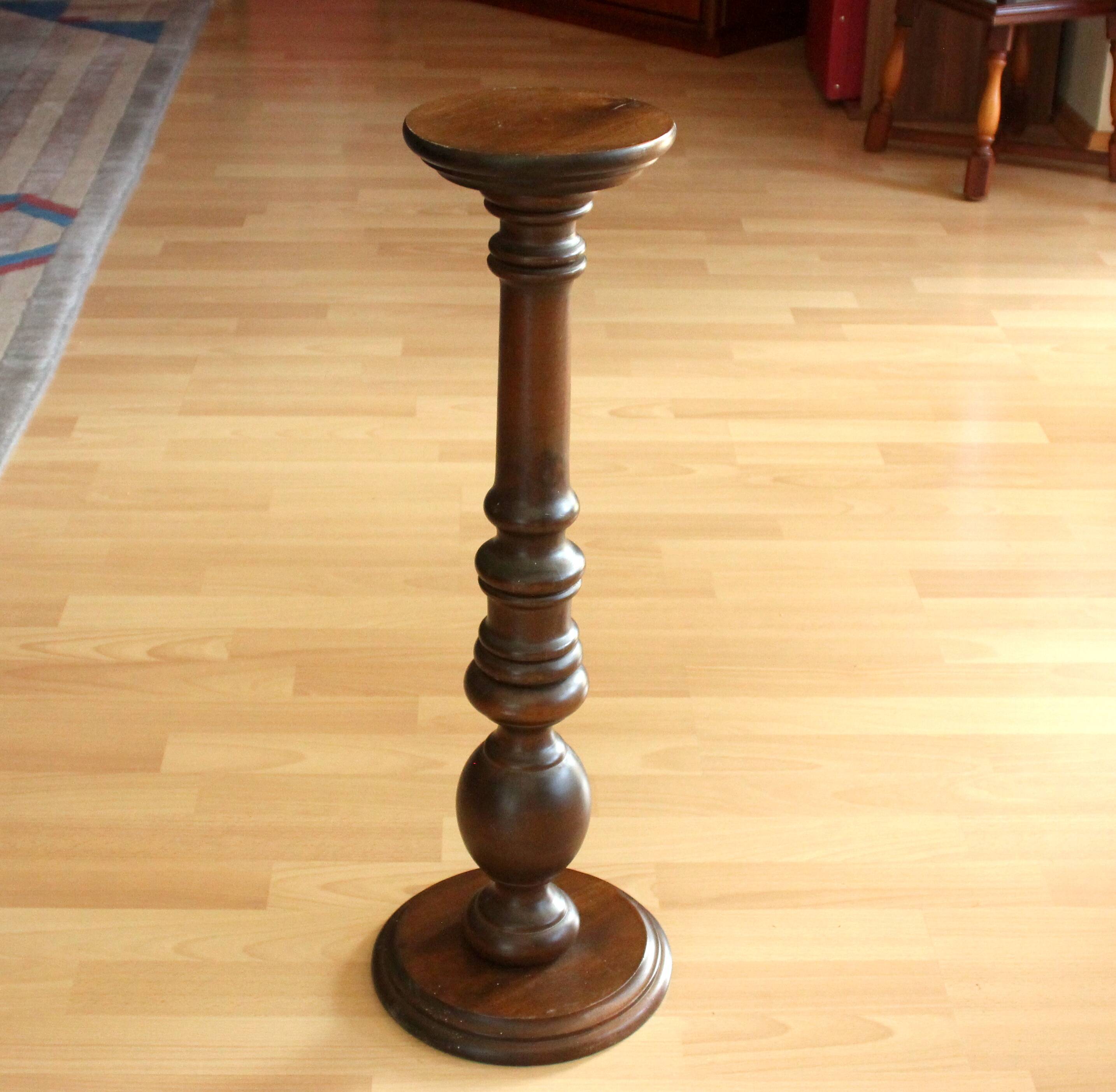 High wooden pedestal - coloumn - height 66 cm - plant stand - Vintage