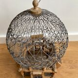 Wooden and metal birdcage