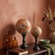 Stunning red Maligano jasper spheres on bases — Decorative mineral duo