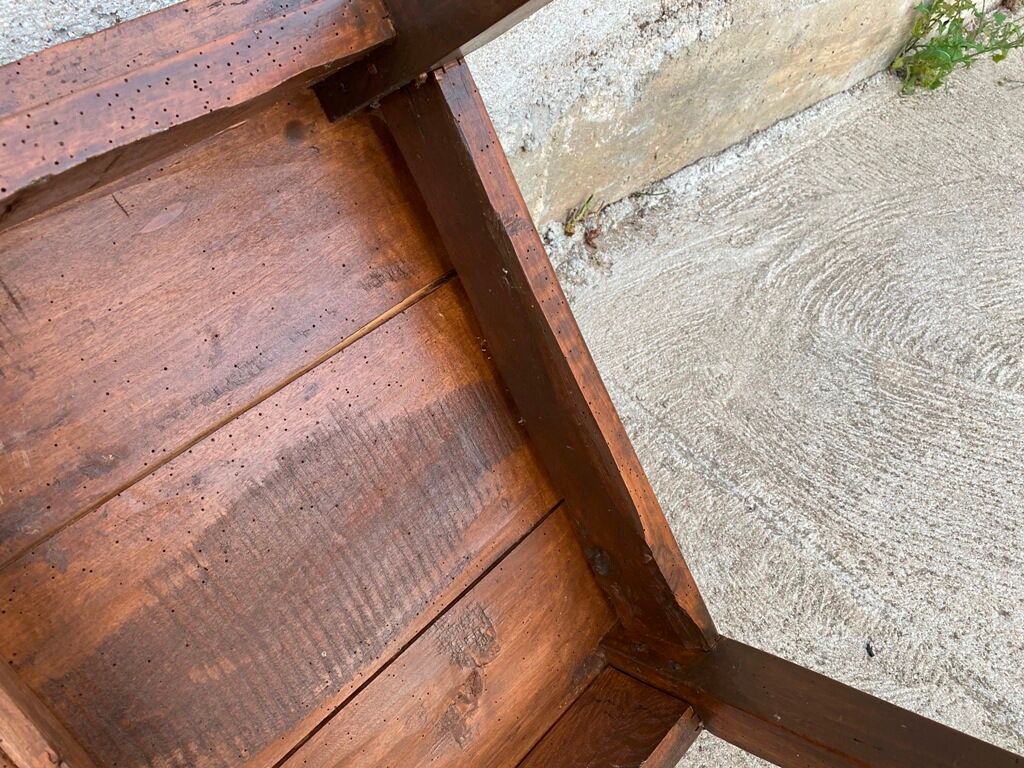 Table de ferme en bois massif avec 1 tiroir