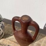 Small wooden amphora sculpture vase