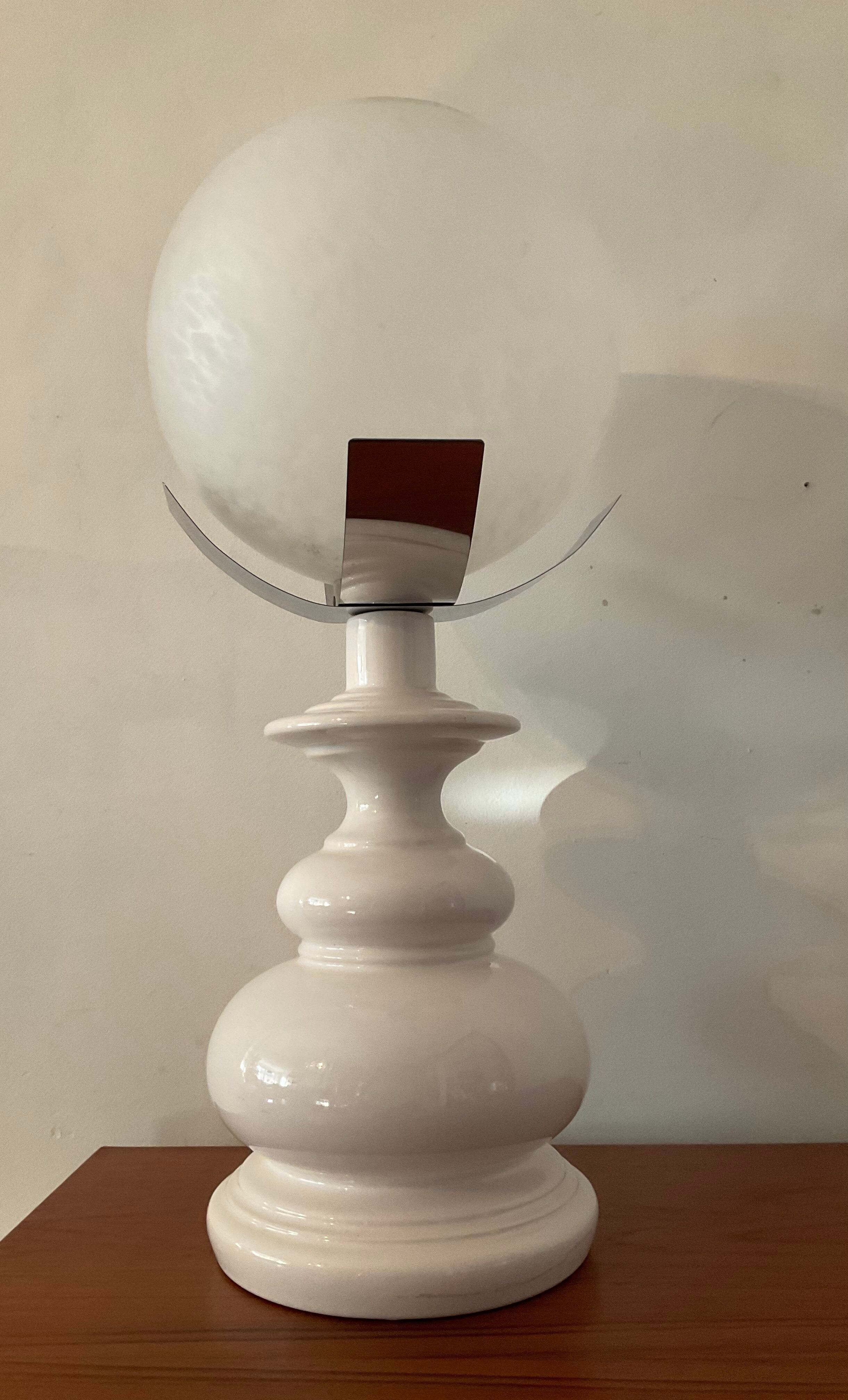Vintage lamp globe vichy and ceramic 70s
