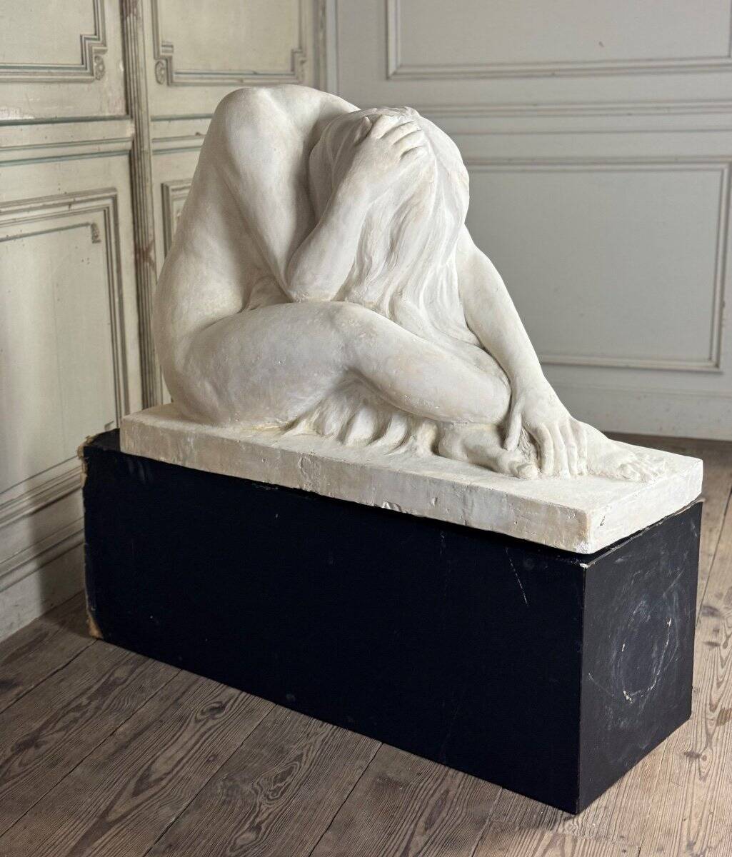 Large Workshop Plaster, Young Nude Woman, Signature on the Base