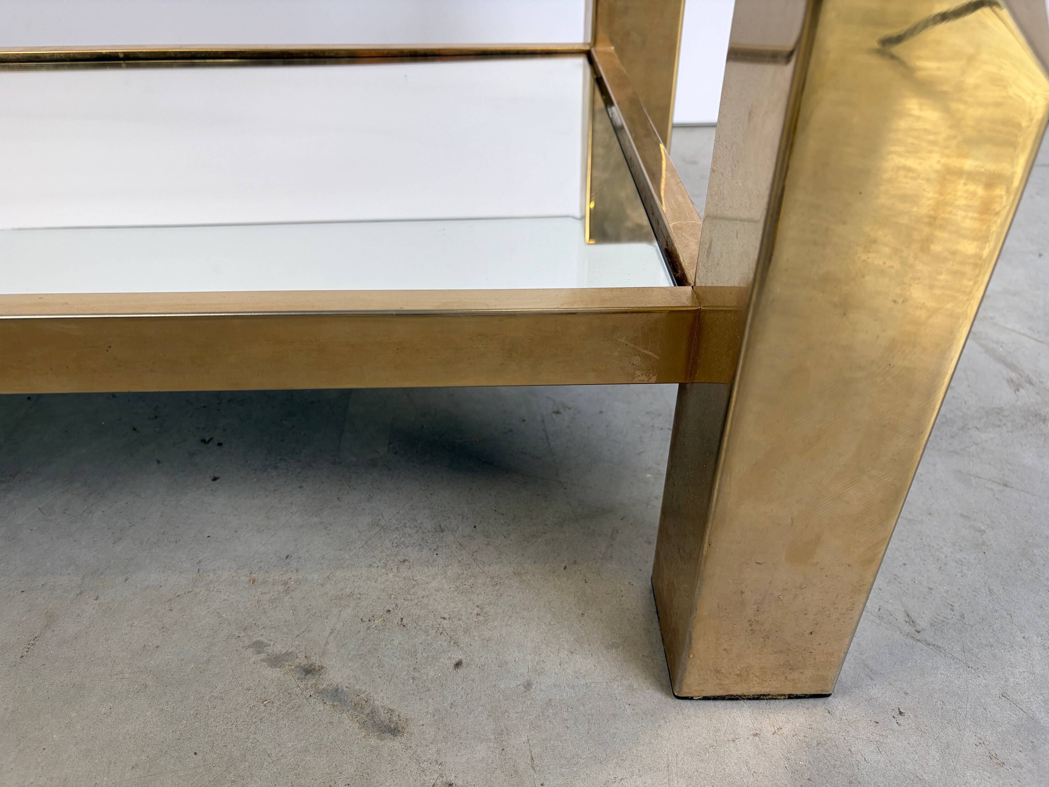 Vintage 23kt gold plate coffee table by Belgochrom, 1970s
