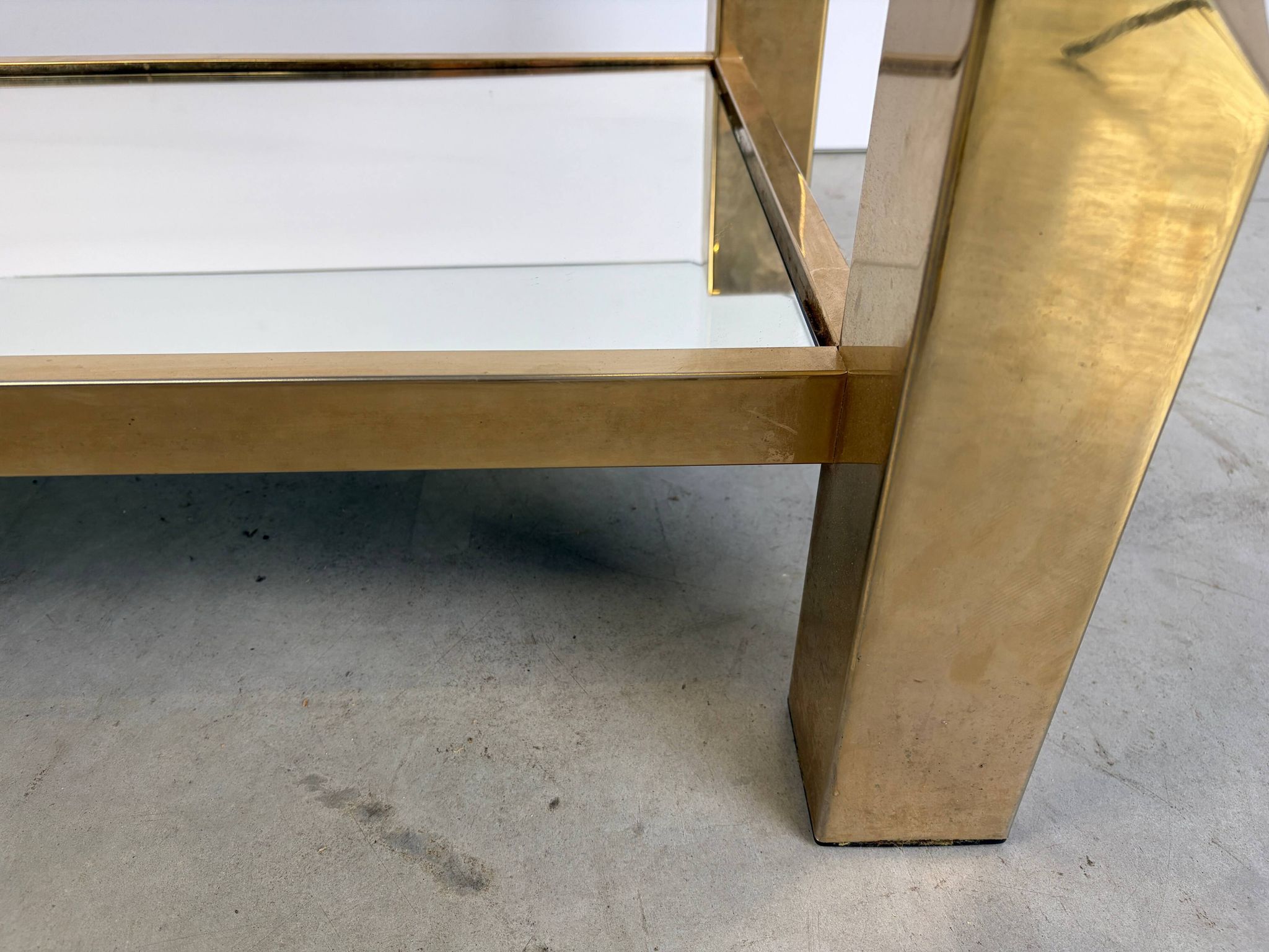 Table basse vintage en plaqué or 23 carats par Belgochrom, années 1970