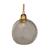 Vintage globe pendant lamp in slightly bubbled glass