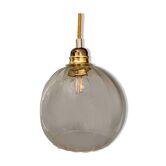 Vintage globe pendant lamp in slightly bubbled glass