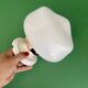Vintage Art Deco globe wall light in white opaline.