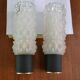 Pair of Arlus sconces with golden brass and glass, 50