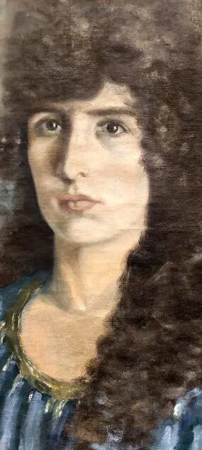 Portrait of a Woman on Canvas, Early 20th Century, Signed