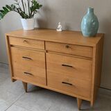 Large vintage 6-drawer chest of drawers from the 50s in oak.