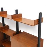 Teak bookshelf with four compartments, 1960s