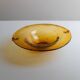 Amber Murano Glass Bowl, Large Vintage 1970s Italian Mid-Century with Bubbles